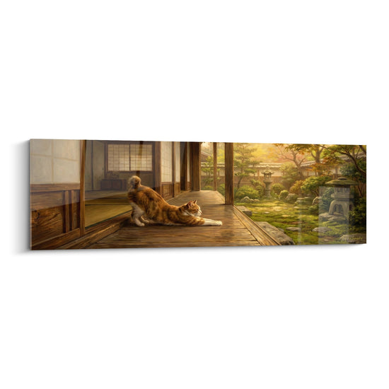 Cuadro Gato Japanese Bobtail en Casa Tradicional Japonesa - Serenidad Zen - Edición Gato Japanese Bobtail