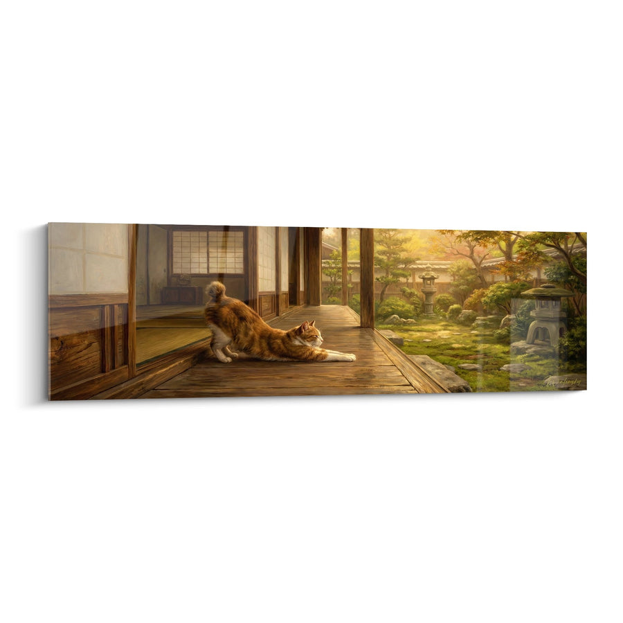 Tableau Chat Japanese Bobtail dans maison traditionnelle japonaise - Sérénité zen - Edition chat Japanese Bobtail