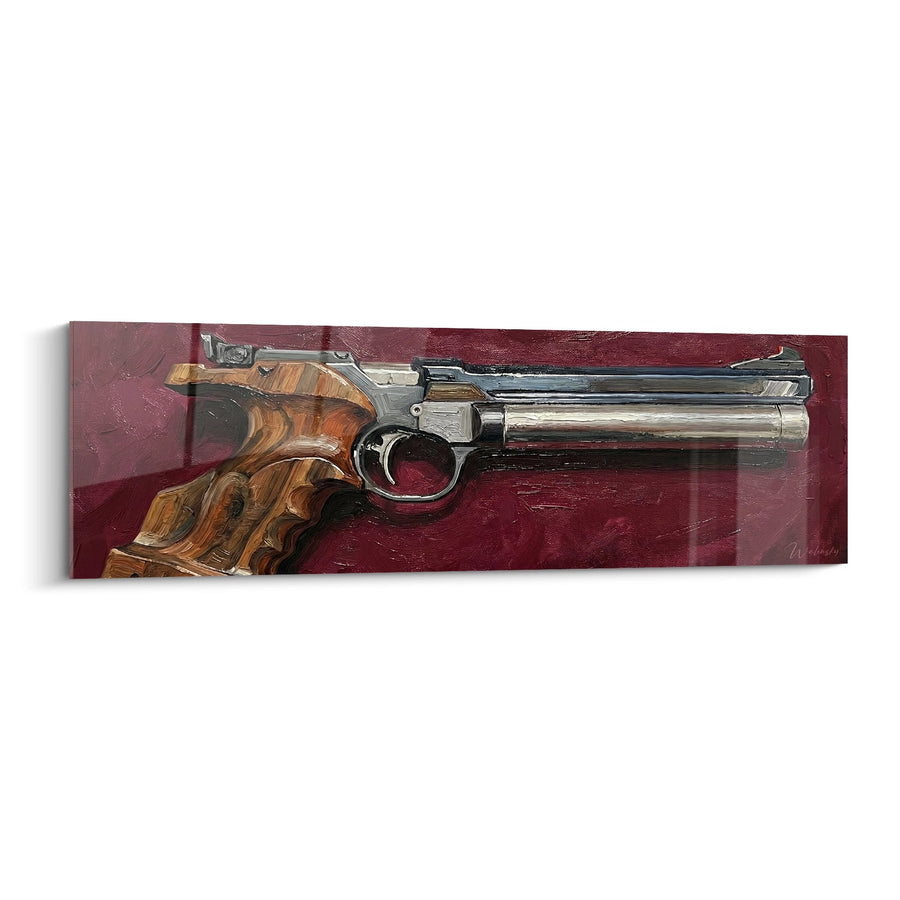 Schilderij Revolver Target - Chrome Precisie - Editie Tirage