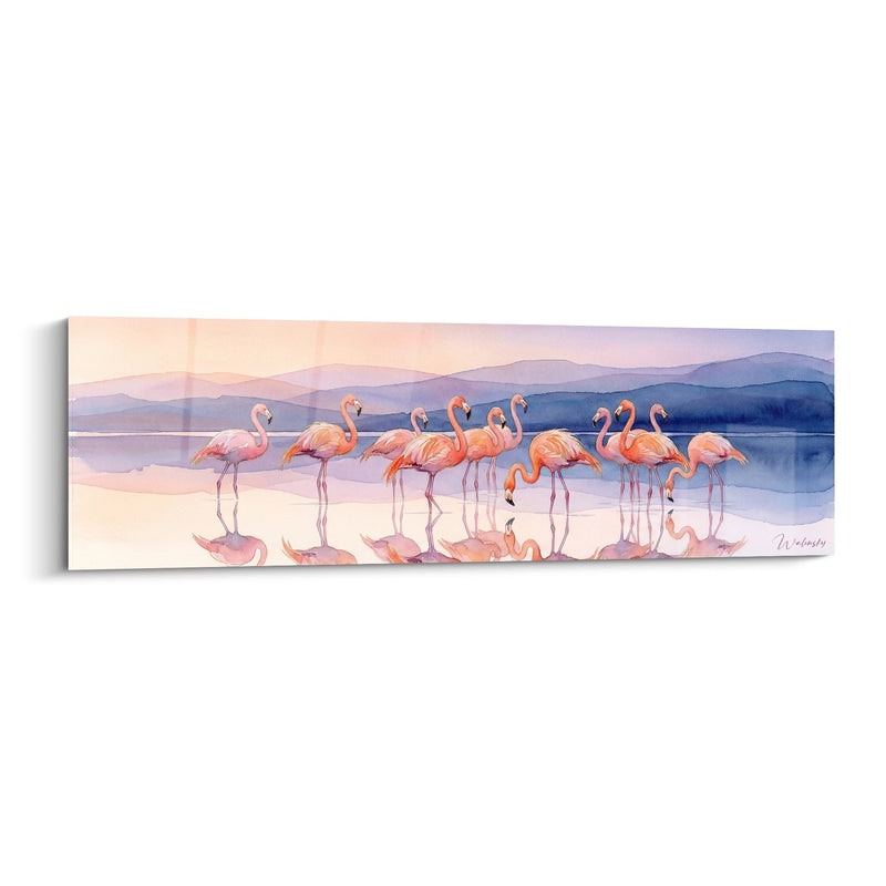 Pink Flamingos Painting - Reflections of Camargue - Camargue Edition