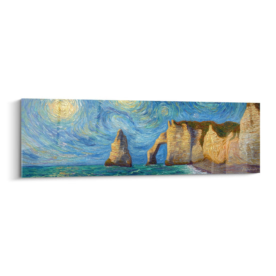 Schilderij Falaises van Etretat - Sterrenhemel Normandisch - Editie Normandië
