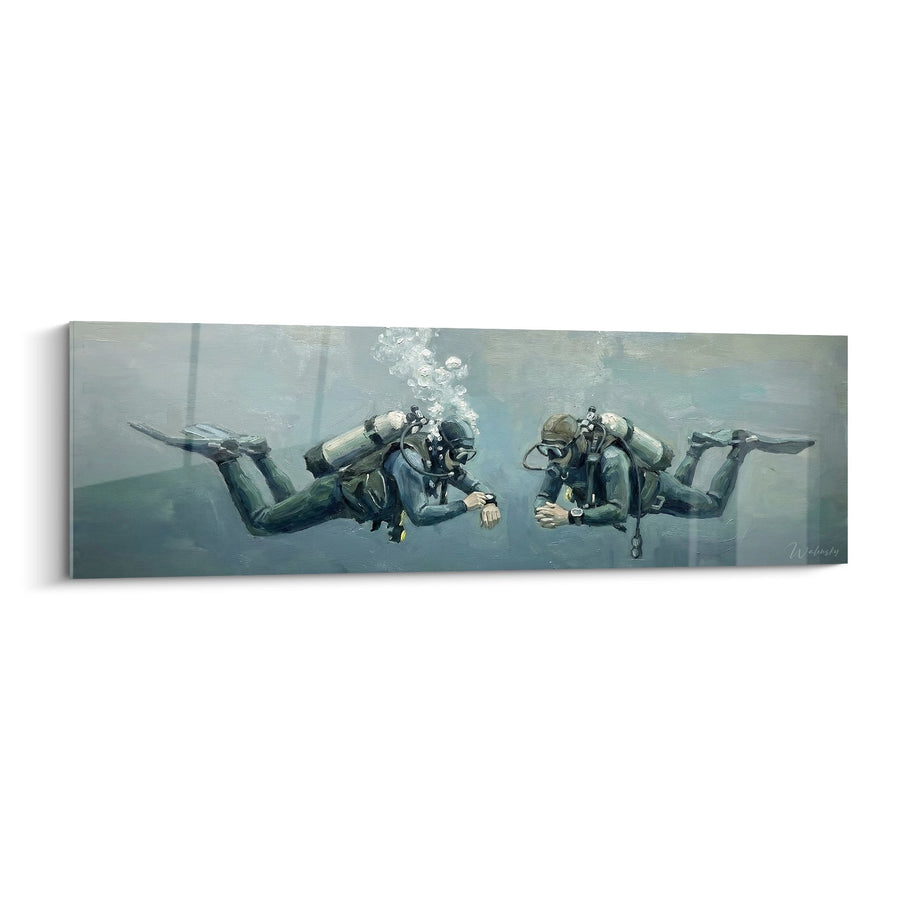 Tableau Plongeurs Sous-Marins - Duo en Profondeur - Edition plongée sous-marine