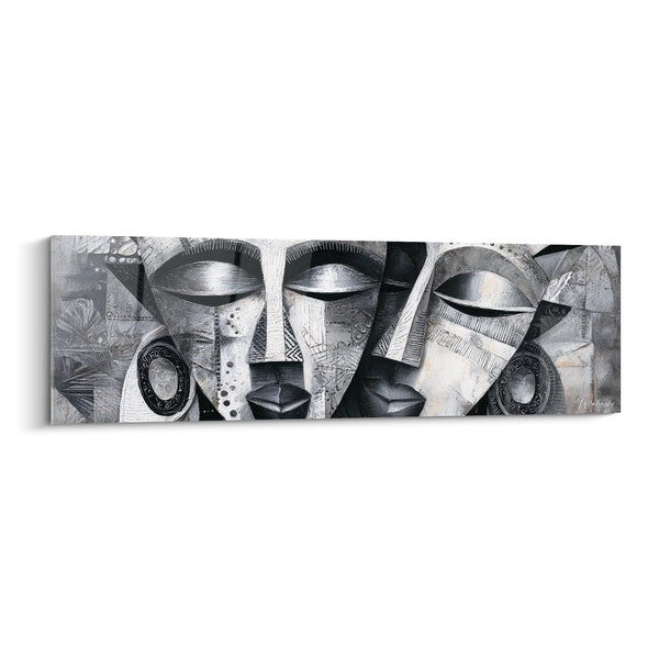 Cuadro Máscaras Africanas - Rostros Ancestrales - Edición Arte Tribal Africano