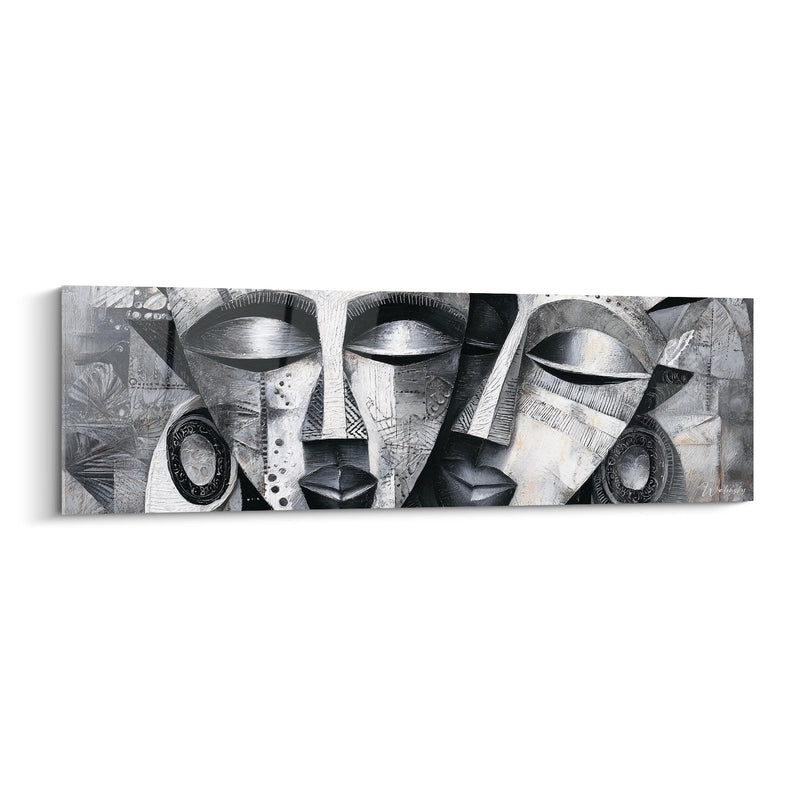 African Masks Painting - Ancestral Faces - African Tribal Art Edition