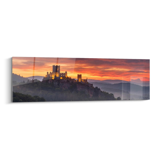 Medieval Alsatian Castle Painting - Fortress at Sunset - Alsace Edition