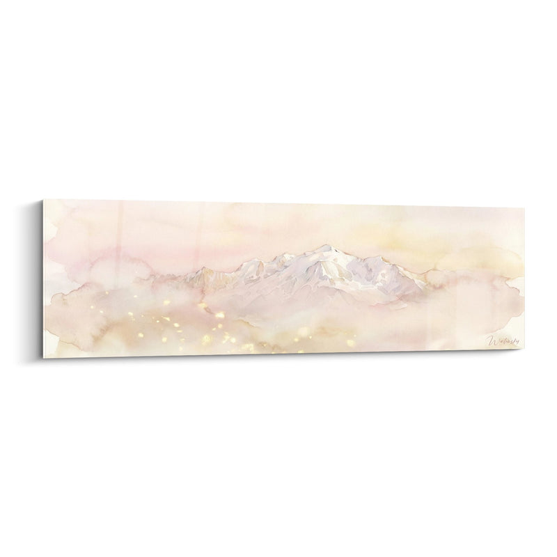 Mont Blanc Watercolor Wall Art - Golden Light - Mont Blanc Edition