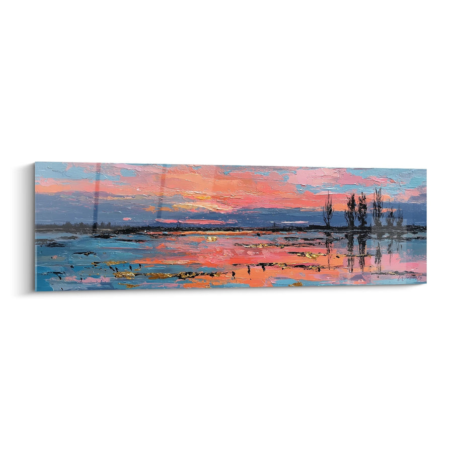 Tableau Coucher de Soleil Camargue - Reflets Dorés sur l'Étang - Edition Camargue