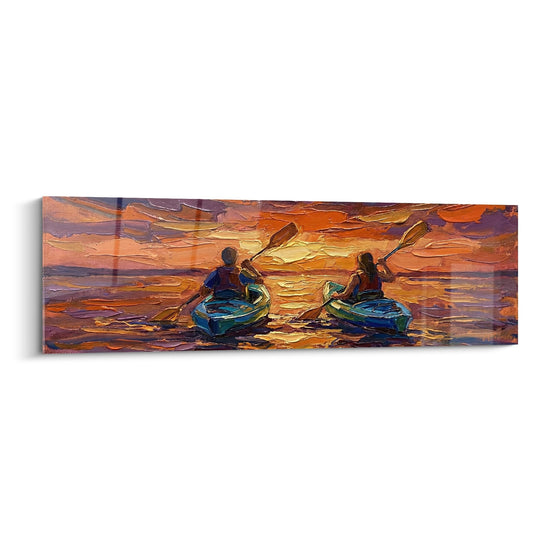 Tableau Kayak Coucher de Soleil - Aventure à Deux - Edition Kayak