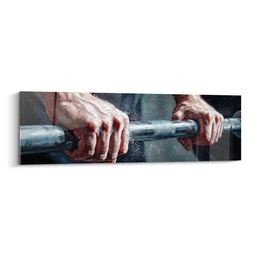 Tableau Mains Agrippant Barre - Force et Détermination - Edition Musculation