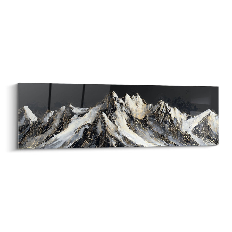Tableau Montagne Panoramique - Sommets Dorés - Edition Le Mont Blanc