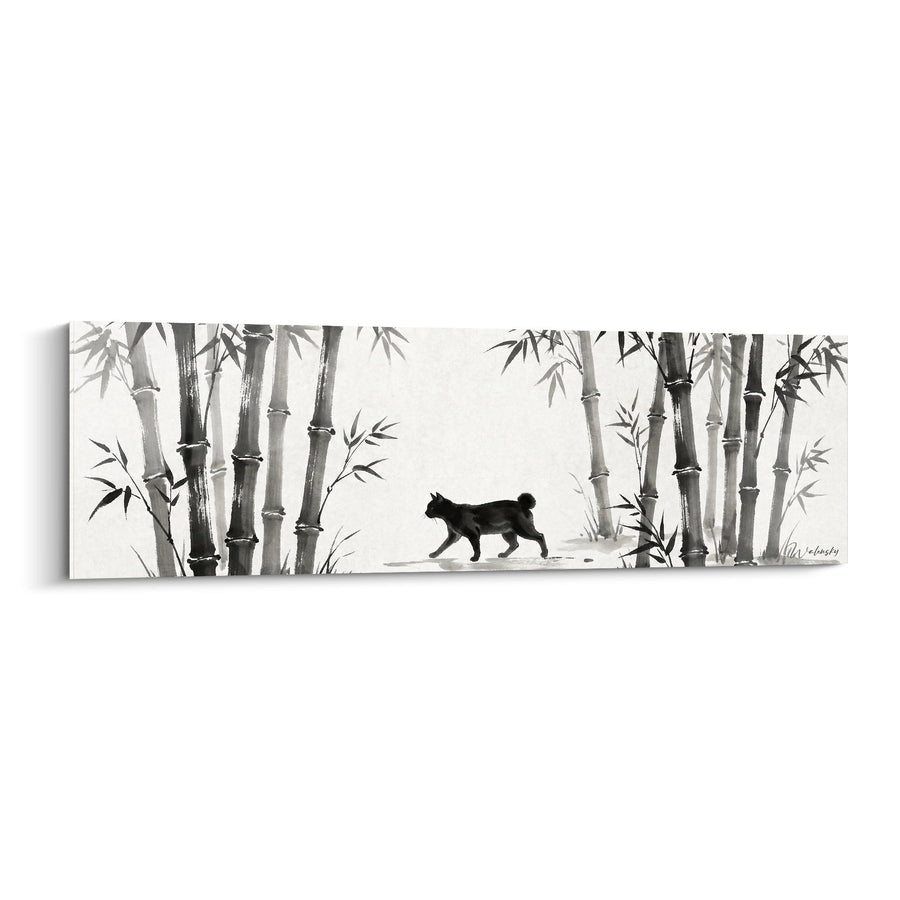 Tableau Chat dans Bambouseraie - Sérénité Zen Japonaise - Edition chat Japanese Bobtail