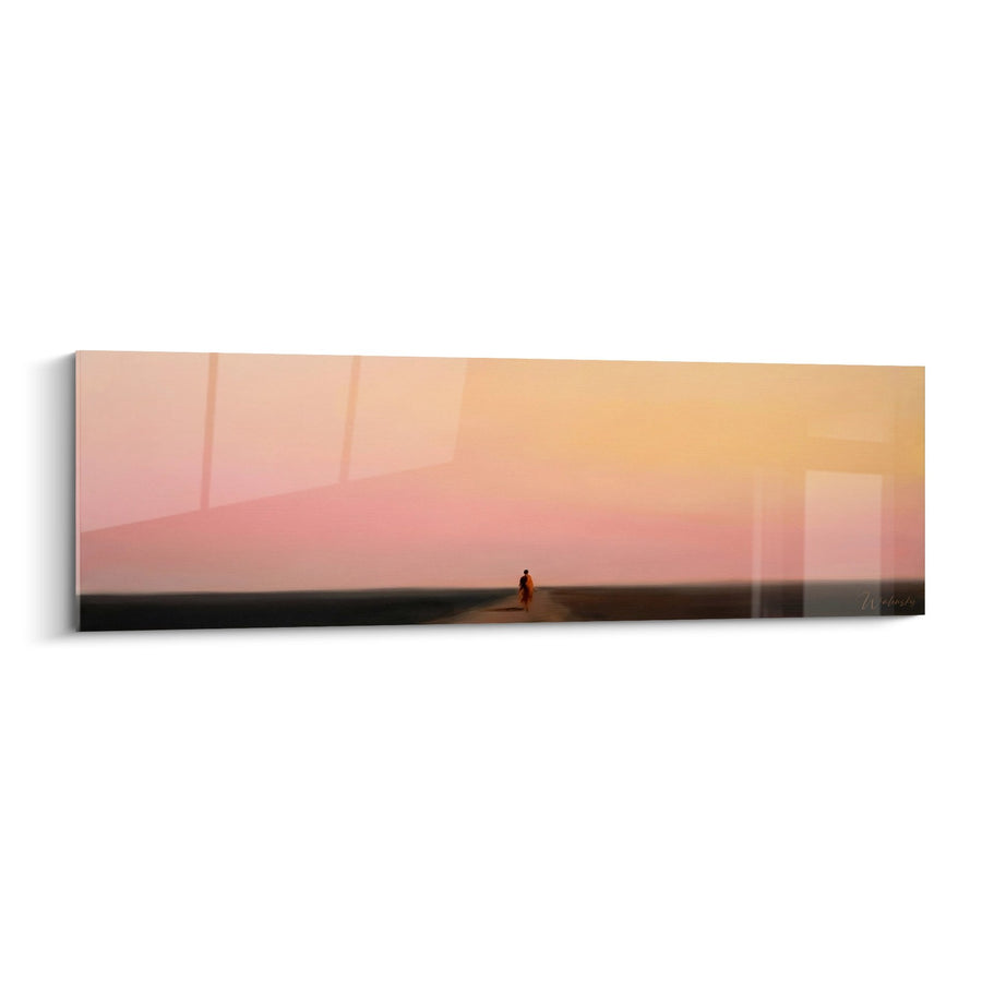 Tableau Coureur Solitaire au Coucher de Soleil - Horizon Infini - Edition Course à pied