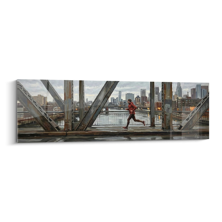 Tableau Runner Urbain sur Pont Métallique - Course en Ville - Edition Course à pied