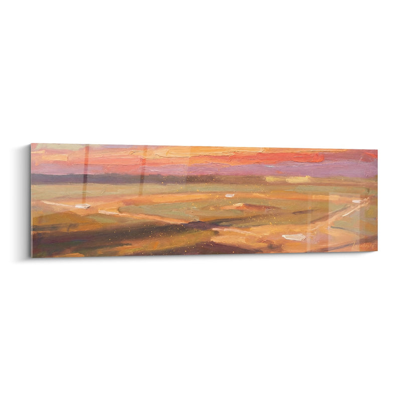 Desert Landscape Artwork - Panoramic Sunset - Baseball Edition