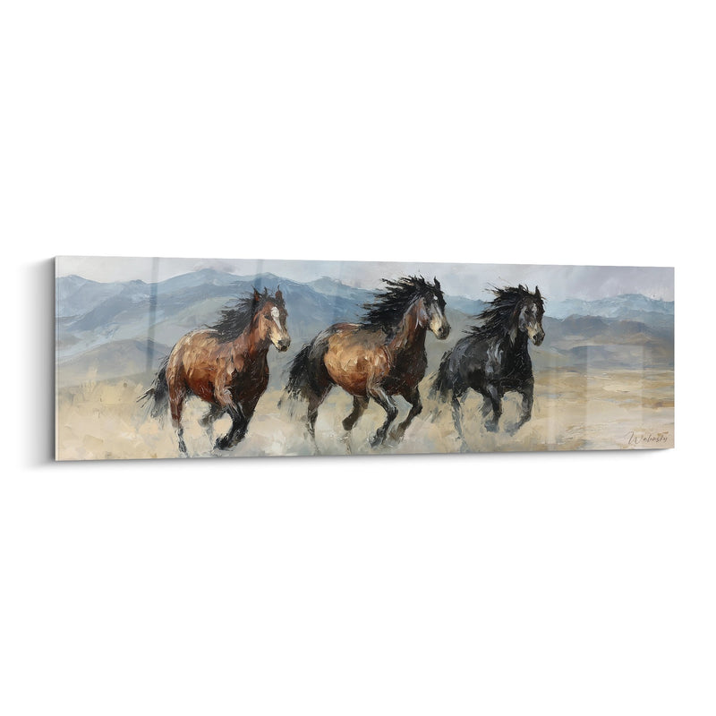 Gemälde Wildpferde - Galopp der Pyrenäen - Pyrenäen-Edition