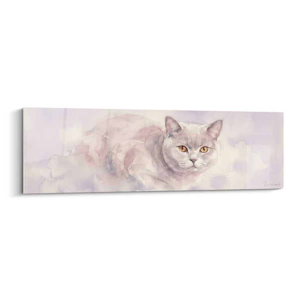 Cuadro Gato Británico de Pelo Corto Acuarela - Elegancia Pastel - Edición gato británico