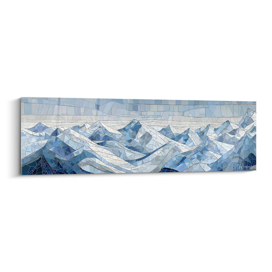 Mosaïek Schilderij Bergen - Alpen Geometrisch Blauw - Editie De Alpen