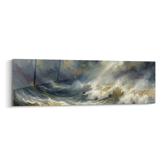 Schilderij Storm op Zee - Razende Oceanen - Surf Editie