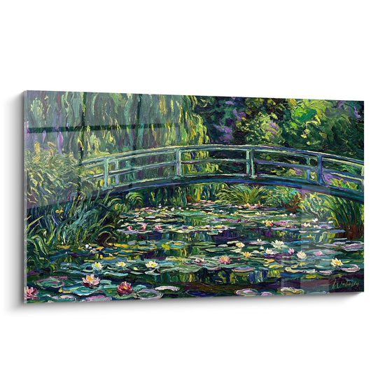 Schilderij Brug en Waterlelies - Impressionistische Tuin - Editie Normandië