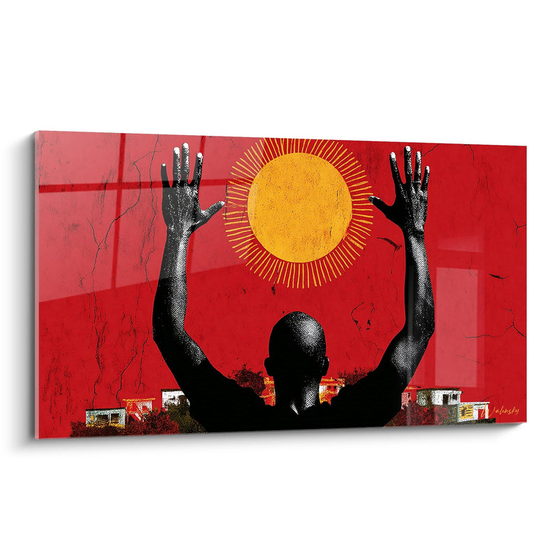 Gemälde Afrikanische Sonne - Spirituelle Erhebung - Ausgabe Afrikanisches Gesicht