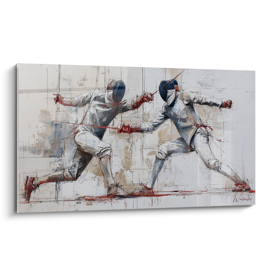 Tableau Escrimeurs en Combat - Duel Artistique - Edition Escrime