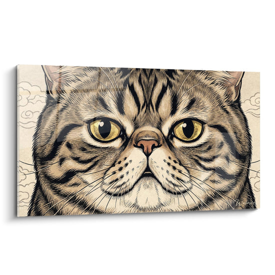 Cuadro Retrato Gato Exotic Shorthair - Mirada Dorada Mística - Edición gato Exotic Shorthair