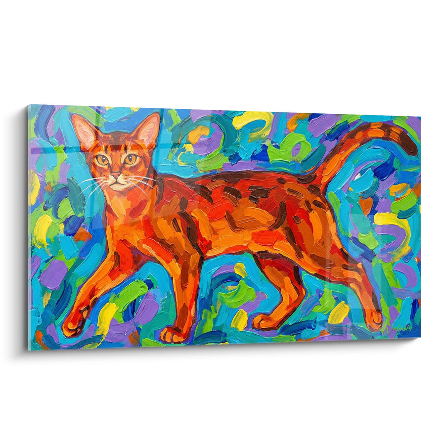 Tableau Chat Abyssin Expressionniste - Explosion de Couleurs - Edition chat Abyssin