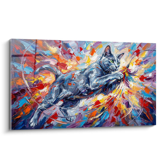 Tableau Chat Korat Expressionniste - Symphonie Colorée - Edition chat Korat