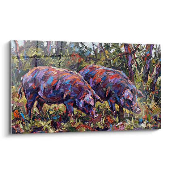 Schilderij Wilde Zwijnen - Wilderbeesten van de Maquis - Corsicaanse Editie