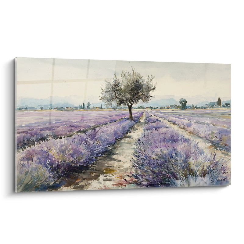 Lavender Field Canvas - Solitary Olive Tree in Provence - Provence Edition