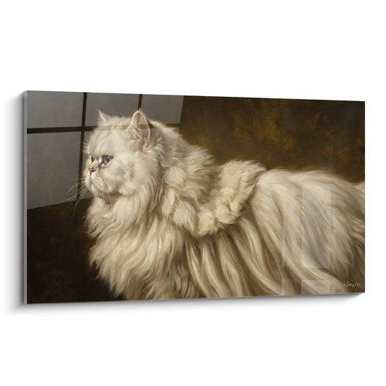Schilderij Majestueuze Witte Perzische Kat - Katachtige Elegantie - Perzische Kat Editie