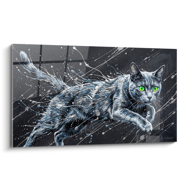 Cuadro Gato Korat Artístico - Tormenta Acuática - Edición gato Korat