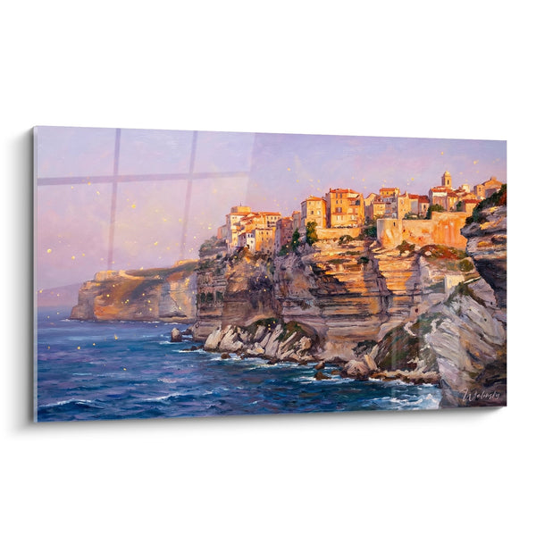 Gemälde Bonifacio Klippen - Zitadelle bei Sonnenuntergang - Korsika Edition