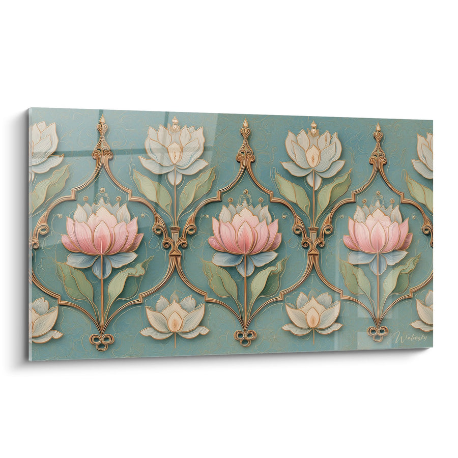 Tableau Lotus Art Déco - Motifs Floraux Ornementaux - Edition Art déco