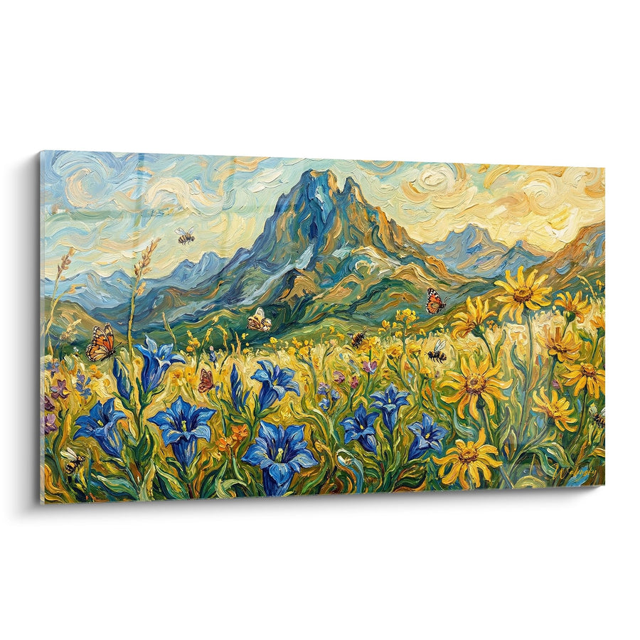 Tableau Paysage Montagnard - Prairie Fleurie des Pyrénées - Edition Pyrénées