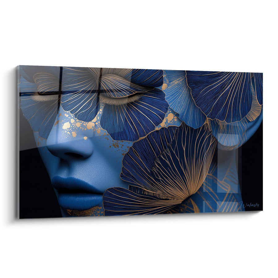 Tableau Femme aux Ginkgo Bleus - Élégance Art Déco - Edition Art déco