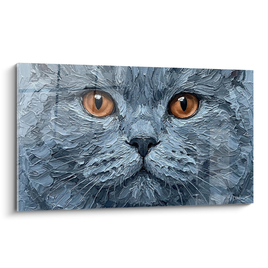 Tableau Chat British Shorthair Yeux Ambrés - Regard Captivant - Edition chat British shorthair