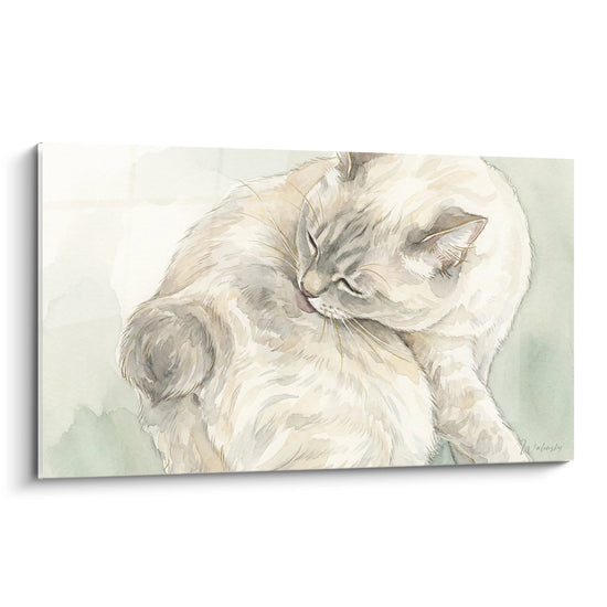 Schilderij Slapende Manx Kat - Katachtige Zachtheid - Manx kat Editie