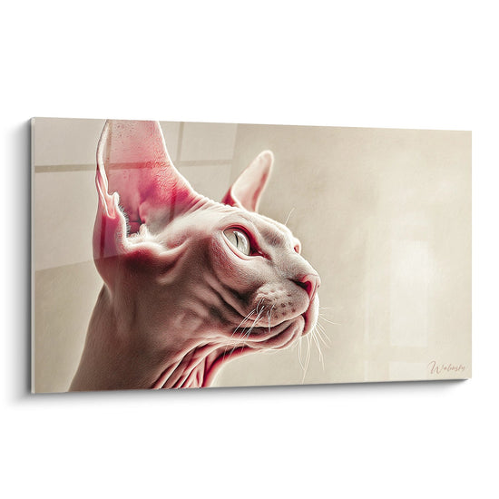 Schilderij Sphynx Kat Portret - Stralende Blik - Sphynx katteneditie