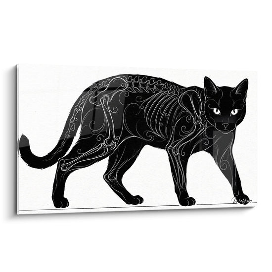 Tableau Chat Noir Ornements Décoratifs - Élégance Mystique - Edition chat Bombay