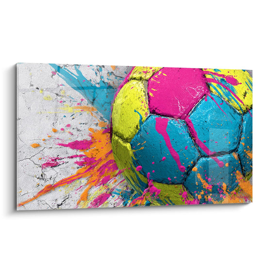 Kunstvolles Fußball-Wandbild - Farbenexplosion - Edition Fußball
