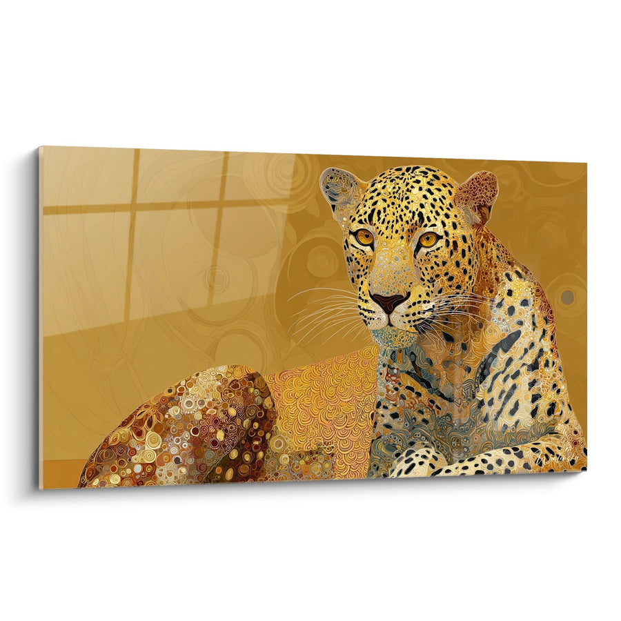 Tableau Léopard Doré - Majesté Africaine - Edition Animaux d'Afrique