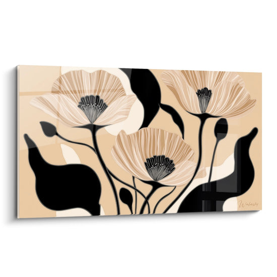 Tableau Fleurs Stylisées - Élégance Contemporaine - Edition Art déco