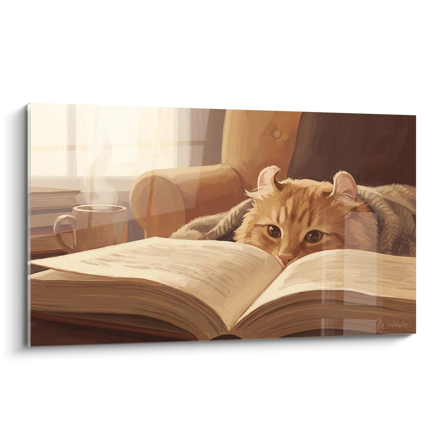 Tableau Chat American Curl Lecture - Moment Cocooning - Edition chat American Curl