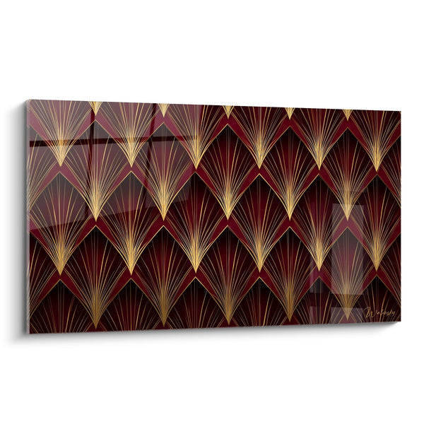 Cuadro Motivos Geometricos - Elegancia Burdeos - Edicion Art Deco