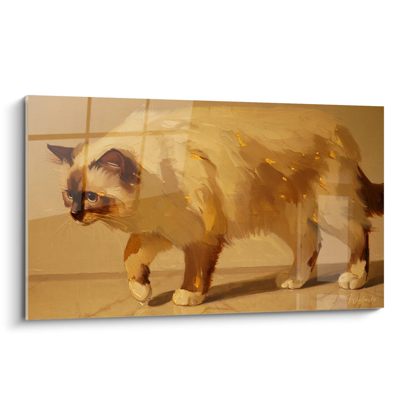 Golden Birman Cat Painting - Golden Light - Birman Cat Edition