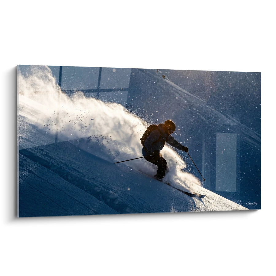 Tableau Skieur Poudreuse - Descente Explosive - Edition Ski