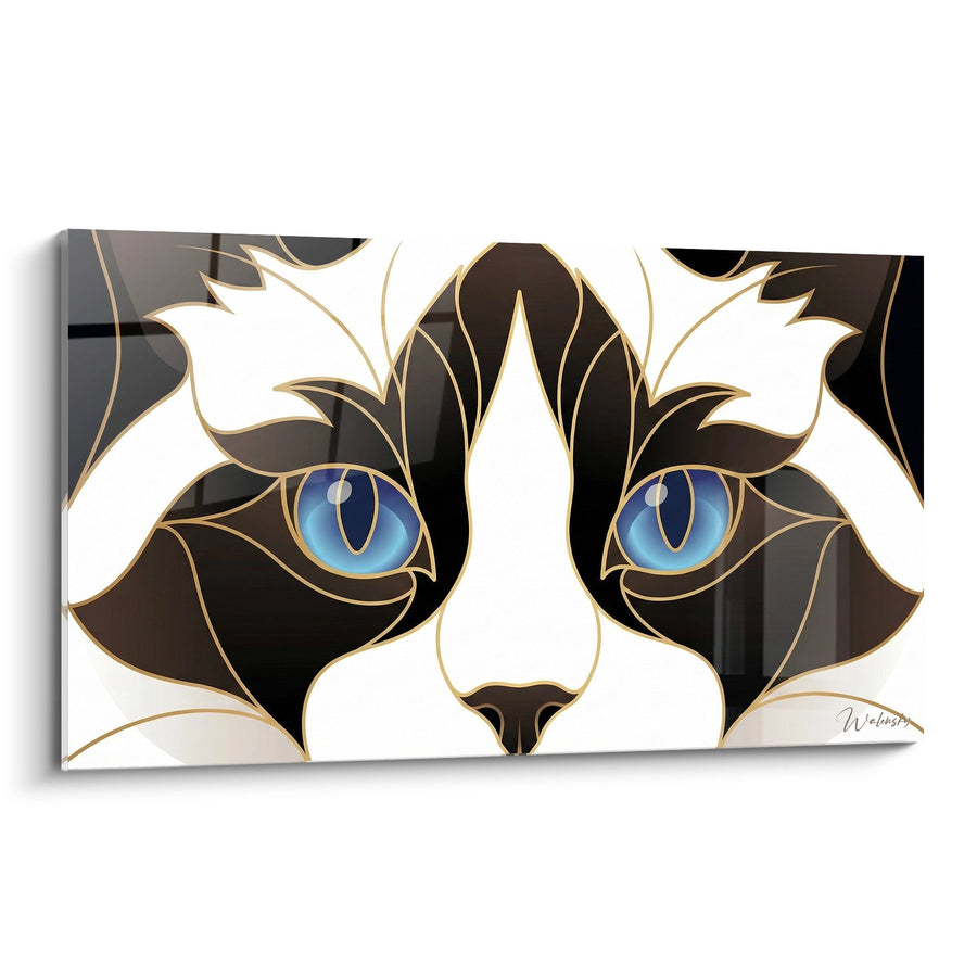Tableau Chat Stylisé Yeux Bleus - Regard Mystique - Edition chat Ragdoll