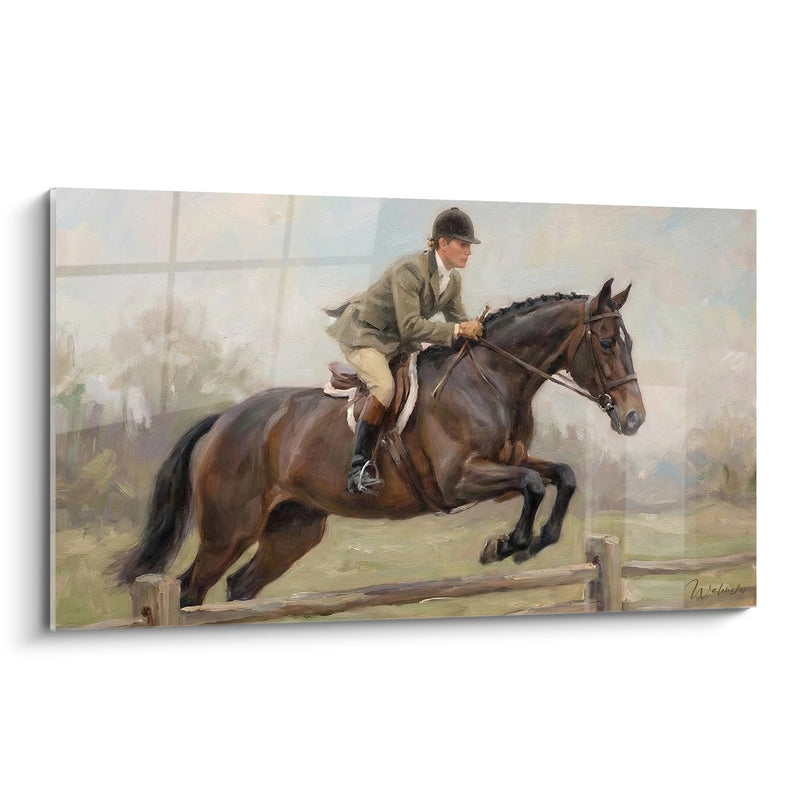 Equestrian Jumping Painting - Hunter Elegance - Equitation Edition