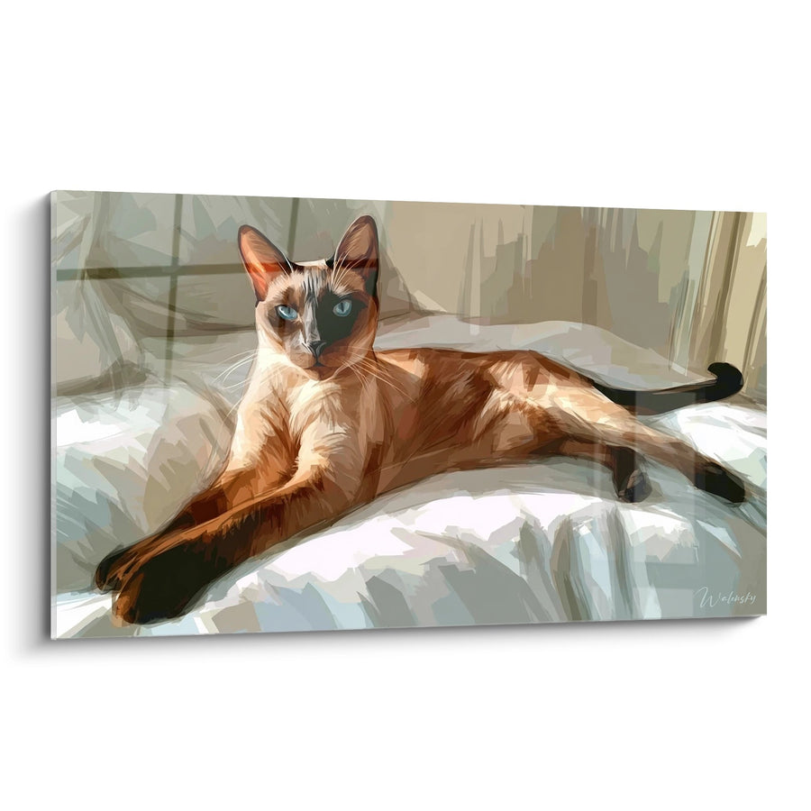 Tableau Chat Tonkinois au Soleil - Sérénité Matinale - Edition chat Tonkinese